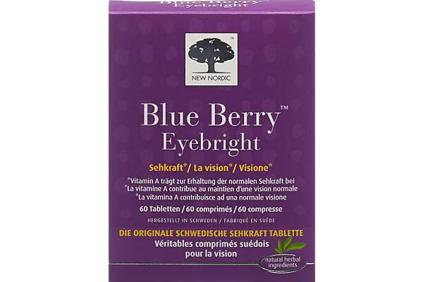 Comprimés NEW NORDIC Blue Berry Eyebright 60 pièces