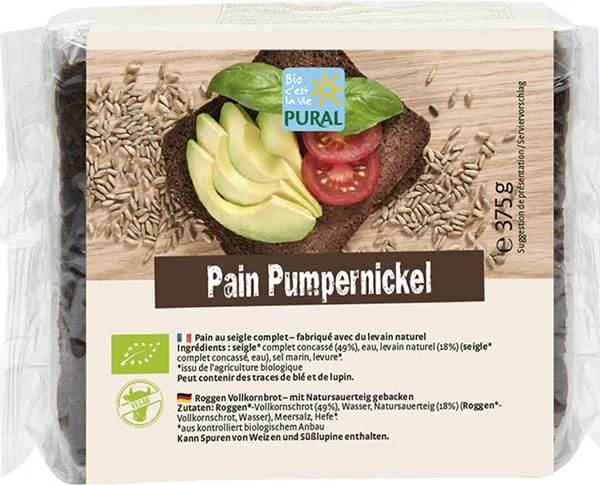 Pain pumpernickel Pural 375 g