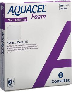 AQUACEL Foam pansement mousse non-adhésif 15x15cm 5 pièces