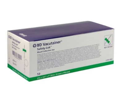 BD VACUTAINER Safety Lok Set 21G 18cm vert 50 pièces