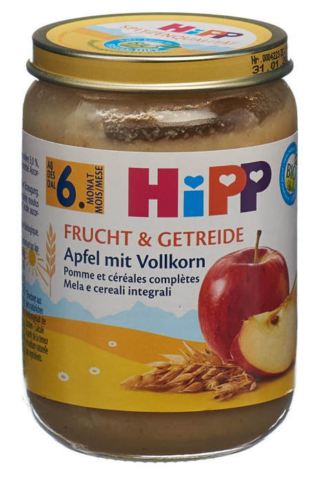 HIPP Bio Bouillie de pommes multicéréales, pot 190g