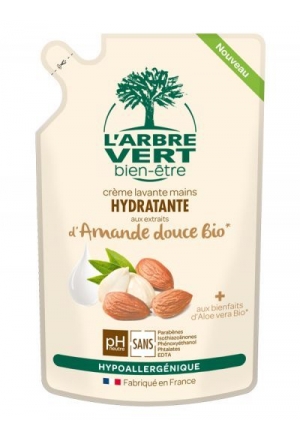 L'ARBRE VERT Savon écologique recharge mains liq à l'amande douce bio Btl 300ml
