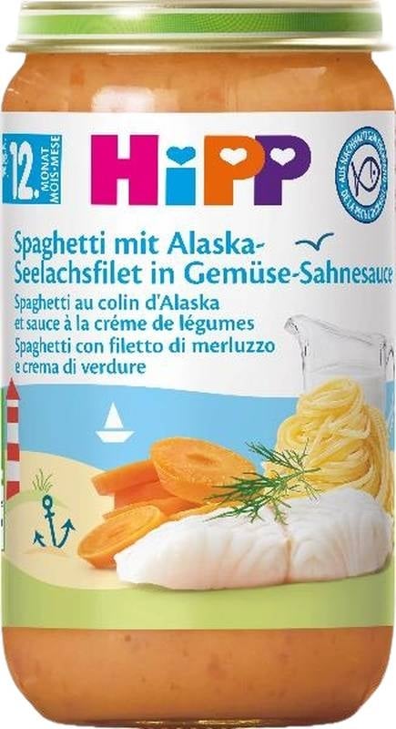 Hipp Spaghetti Fil de colin d'Alaska Légumes 250g
