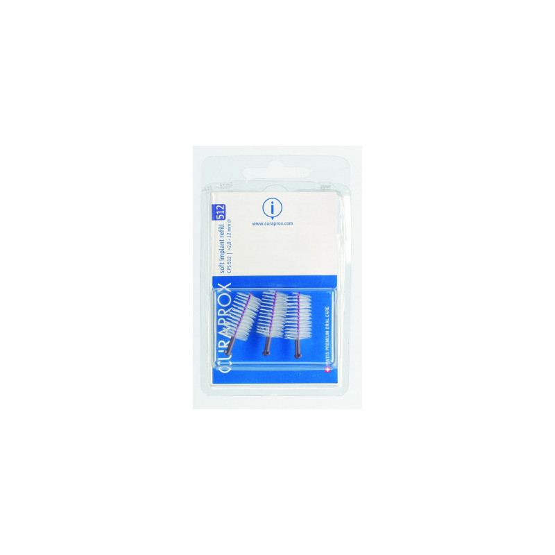 Curaprox CPS 512 Soft Implant brosse interdentaire violette 3 pièces Curaprox CPS 512 Soft Implant brosse interdentaire violette 3 pièces