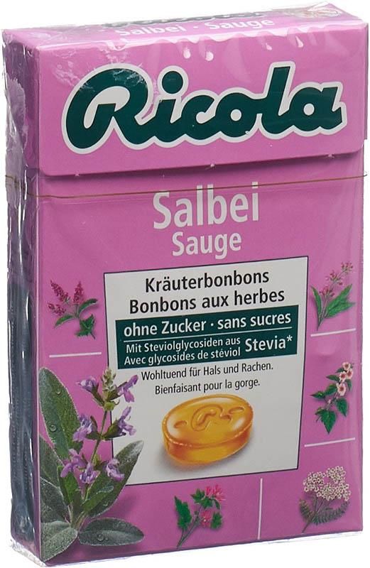 Ricola Sauge Bonbons aux herbes sans sucre avec stévia Boîte 50g