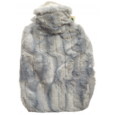 FROSCH bouillotte PVC 1.8l housse à poils longs grise