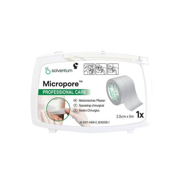 3M Micropore Pansement adhésif non-tissé avec distributeur 25mmx5m couleur chair