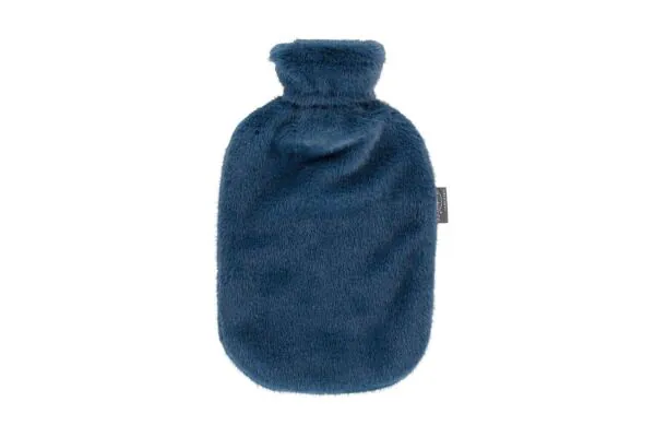 Bouteille d'eau chaude FASHY 2l housse peluche bleue
