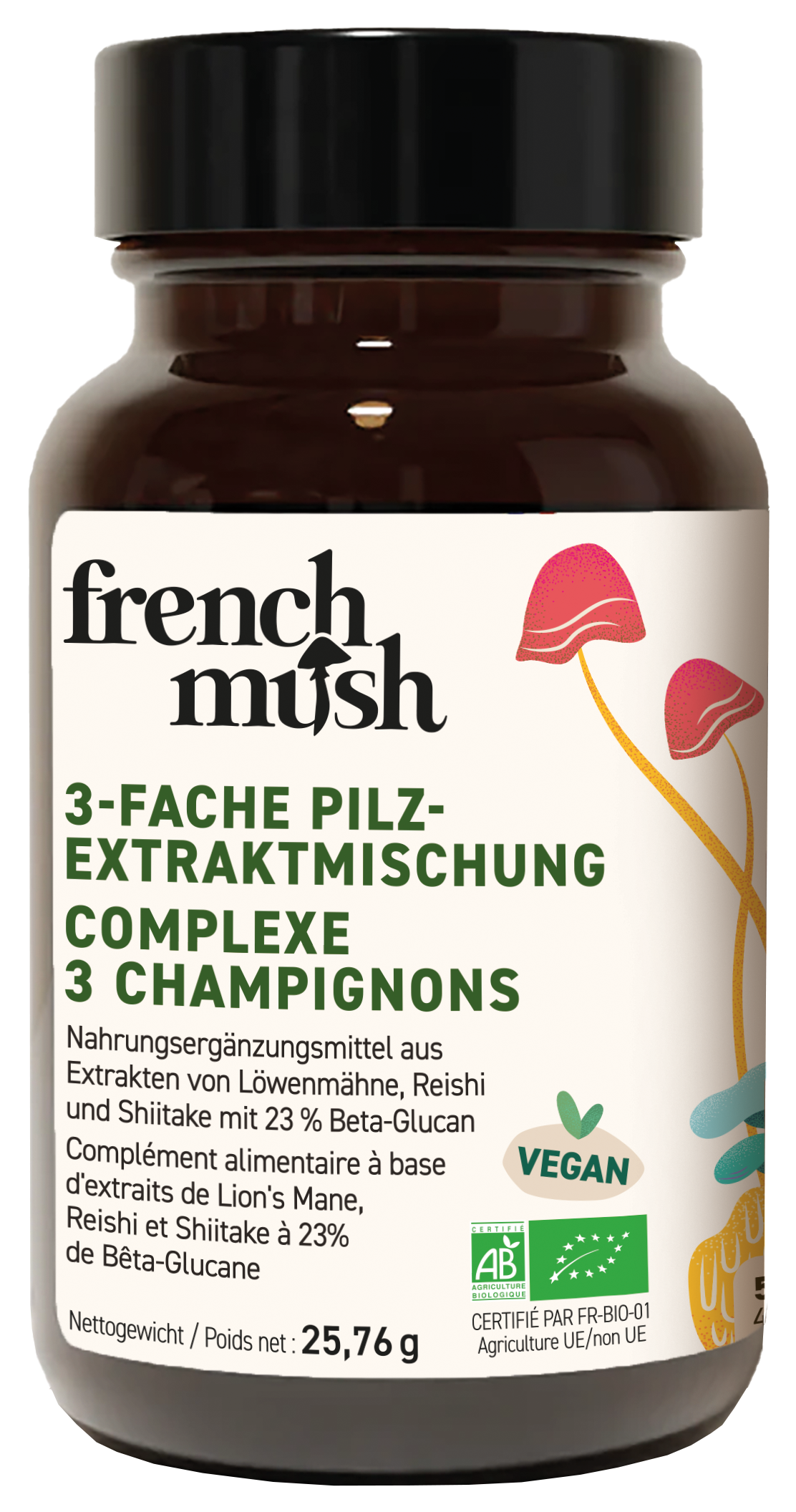 French Mush mélange d'extraits de champignons triple gélule 56 pièces French Mush mélange d'extraits de champignons triple gélule 56 pièces
