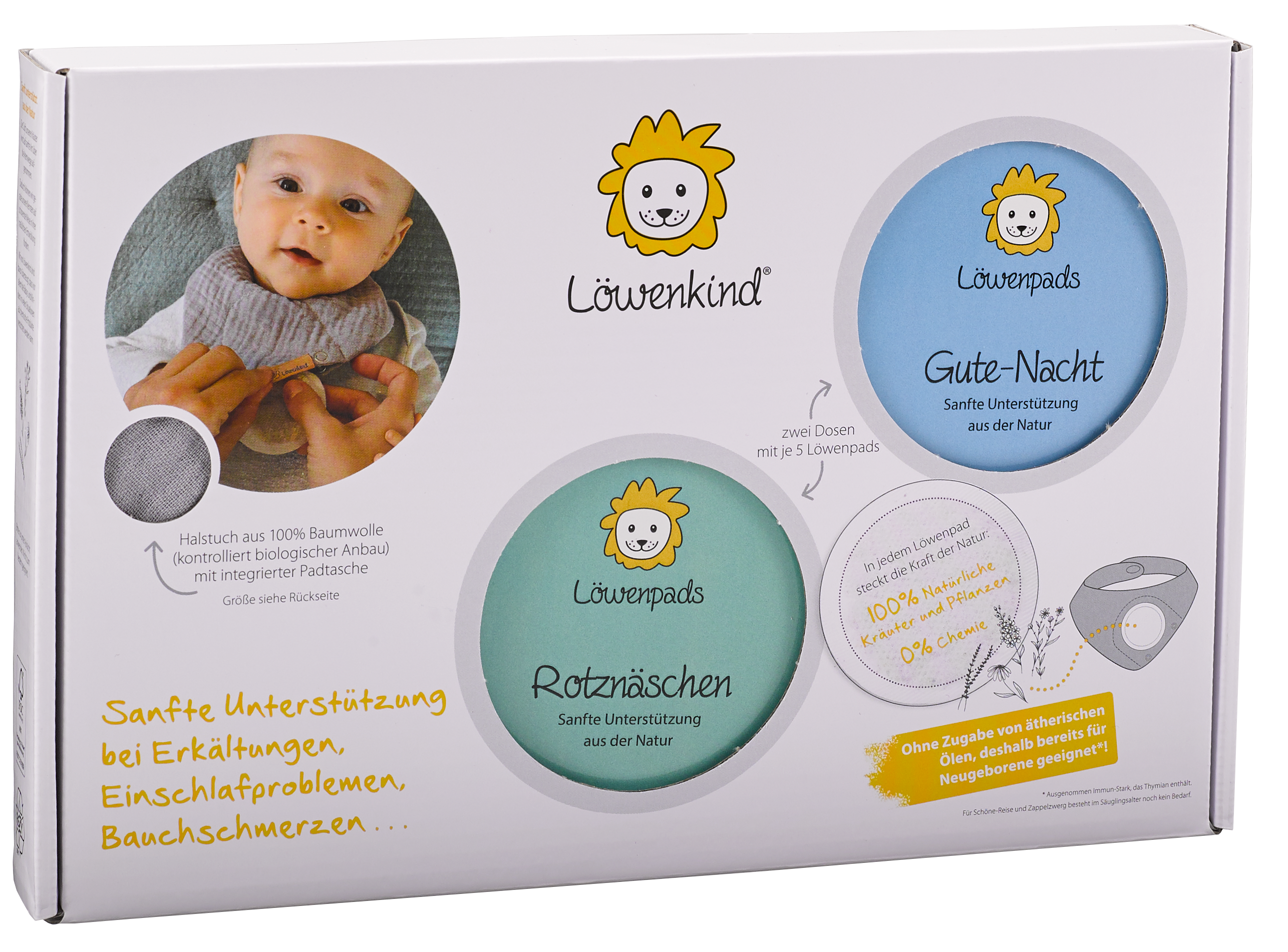 Löwenkind Boîte pour débutants Mini Grise avec 1 boîte de Rotznäschen et 1 boîte de Gute-Nacht Löwenkind Boîte pour débutants Mini Grise avec 1 boîte de Rotznäschen et 1 boîte de Gute-Nacht