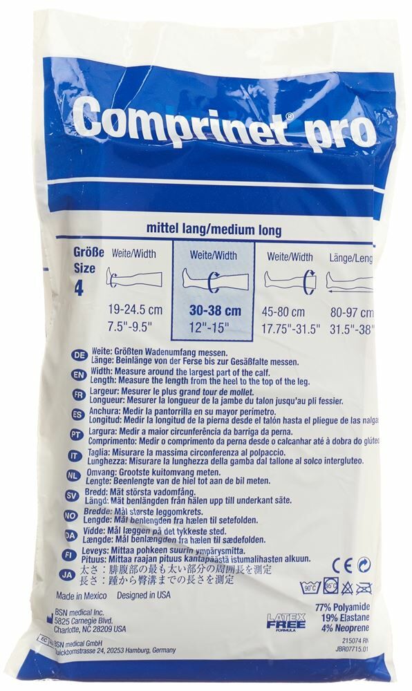 COMPRINET PRO Thrombo A-G Gr4 long blanc 1 paire