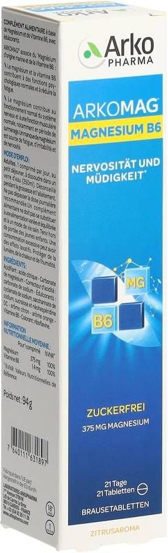 Arkomag Magnesium + B6 Brausetablette Ds 21 Stück Arkomag Magnesium + B6 Brausetablette Ds 21 Stück