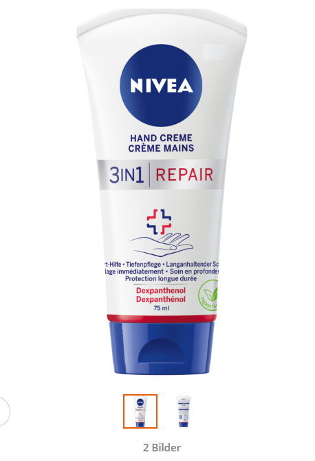 Crème pour les mains Nivea Repair Care 75ml Crème pour les mains Nivea Repair Care 75ml