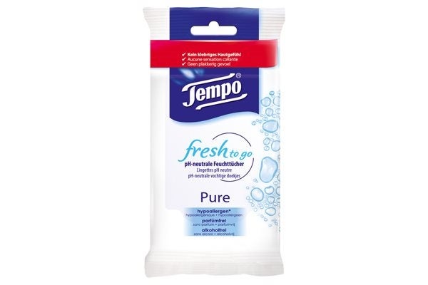 Tempo Lingettes humides pour les mains Pure 10 pièces