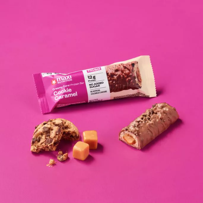 MAXI NUTRITION Barre protéinée croustillante au caramel et aux cacahuètes 45 g