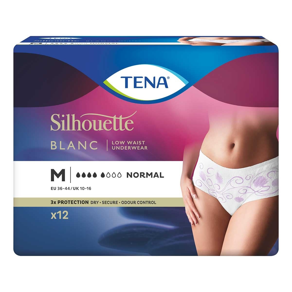 TENA Silhouette Normal M blanc 12 pièces