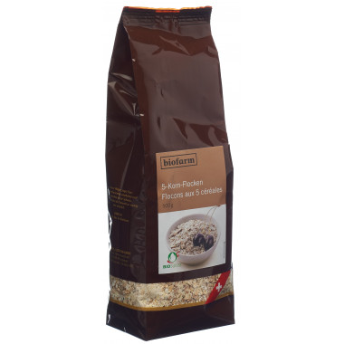 Biofarm 5 céréales en flocons Bourgeon Btl 500g