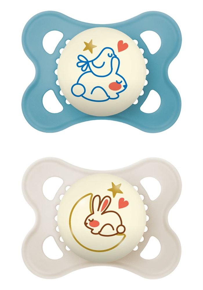 MAM Night Sucette en silicone 0-6 mois Boy 2 pièces