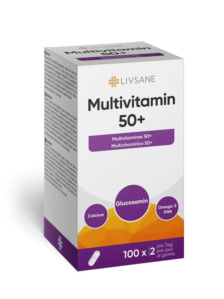 Livsane Multivitamin 50+ Capsules verre 100 pcs.