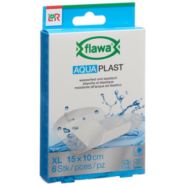 Flawa Aqua Plast pansements adhésifs 10x15cm résistants à l'eau 6 pièces Flawa Aqua Plast pansements adhésifs 10x15cm résistants à l'eau 6 pièces