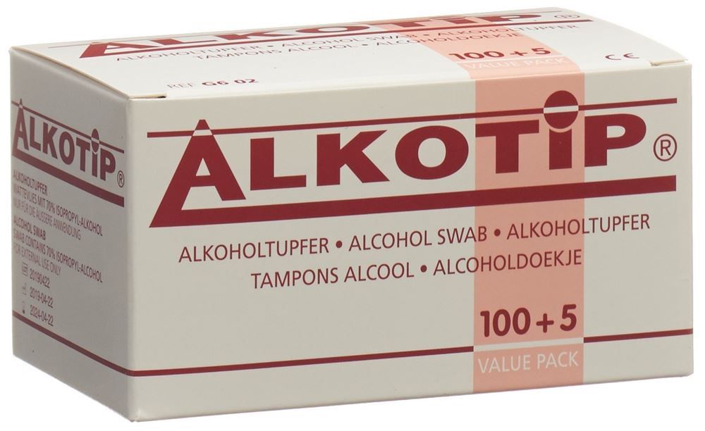 Alkotip Tampons d'alcool non stériles 105 pièces