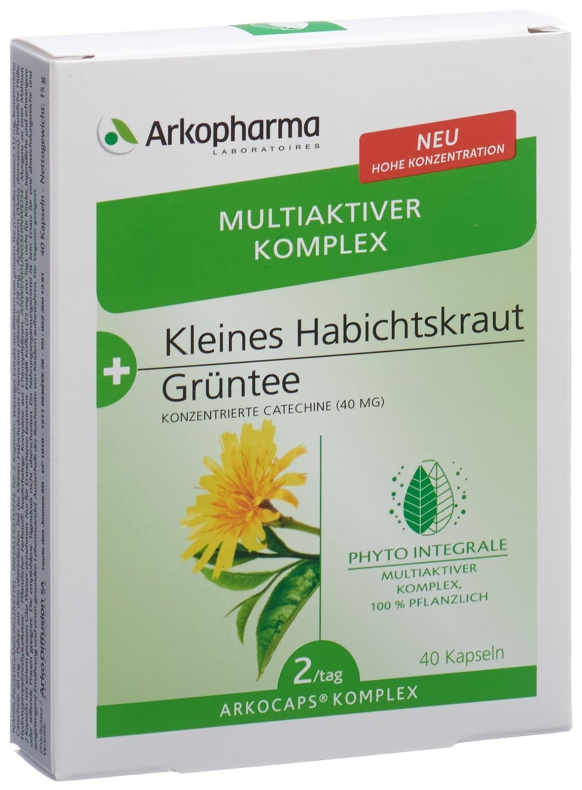 Arkocaps complexe petite épervière + thé vert gélules 40 pièces Arkocaps complexe petite épervière + thé vert gélules 40 pièces
