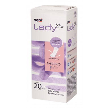 Seni Lady Slim Micro Protections anatomiques respirantes 7x18.5cm 1 goutte 20 pièces