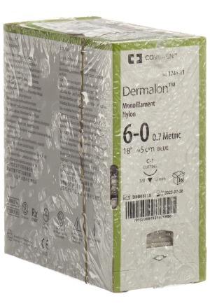 DERMALON 45cm bleu 6-0 C-1 36 pièces