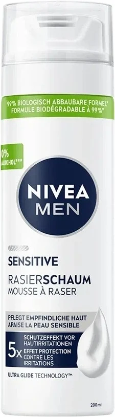 Mousse à raser Nivea MEN Sensitive, bombe de 200 ml