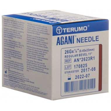 Aiguille jetable Terumo Agani 26G 0.45x23mm marron 100 pièces Aiguille jetable Terumo Agani 26G 0.45x23mm marron 100 pièces