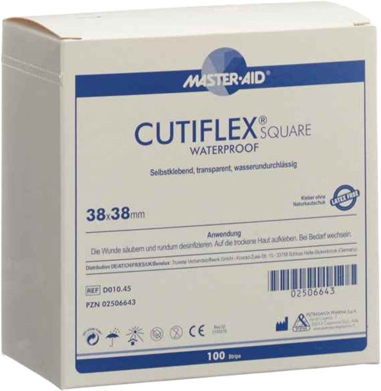 CUTIFLEX Square sparadrap film 38x38mm boîte 100 pièces