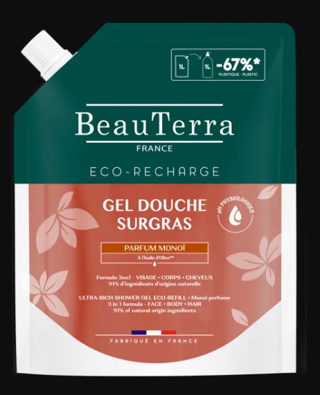 BeauTerra Duschgel reichhaltig Monoi Btl 1000ml BeauTerra Duschgel reichhaltig Monoi Btl 1000ml