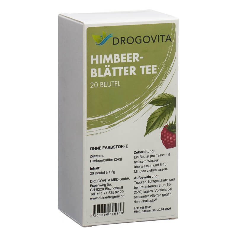 Tisane de feuilles de framboisier Drogovita Btl 20 pièces Tisane de feuilles de framboisier Drogovita Btl 20 pièces