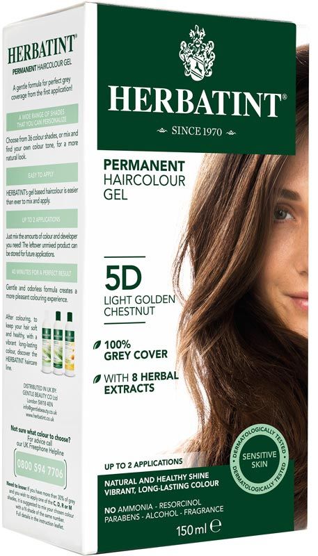 HERBATINT Gel colorant pour cheveux 5D Or clair Kastani 150ml HERBATINT Gel colorant pour cheveux 5D Or clair Kastani 150ml