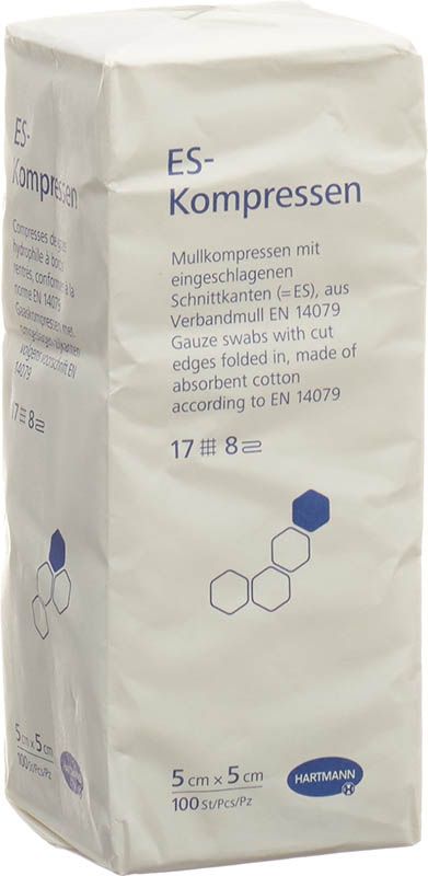 Compresses ES Hartmann 8 fois 5x5cm 100 pièces