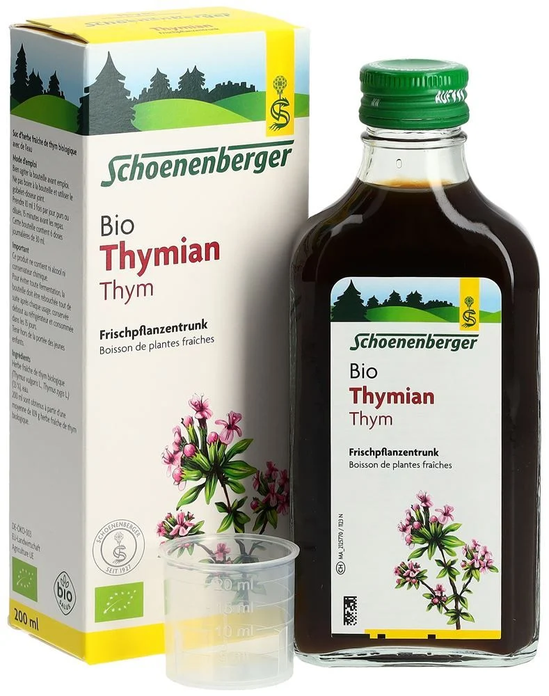Schoenenberger Jus de thym frais à boire bio 200ml Schoenenberger Jus de thym frais à boire bio 200ml