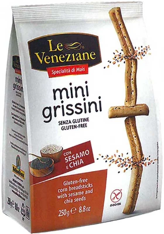 LE VENEZIANE Farine à texture granuleuse au sésame et au chia, sans gluten, 250 g