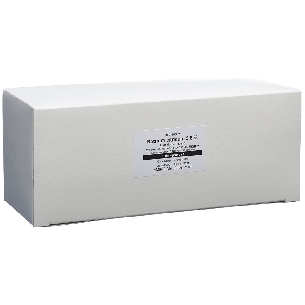 CITRATE DE NATRIUM Amino Soluble 3.8 % flacon de 100ml CITRATE DE NATRIUM Amino Soluble 3.8 % flacon de 100ml