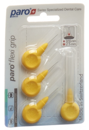 PARO Flexi Grip 2.5mm xx-fine jaune cylindrique 4 pièces PARO Flexi Grip 2.5mm xx-fine jaune cylindrique 4 pièces