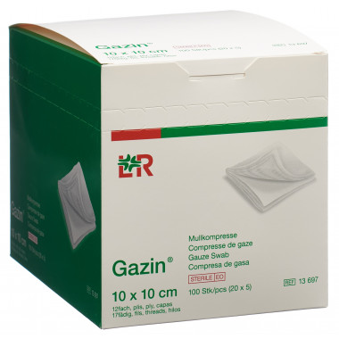 Kit de gaze Gazin 10x10cm 12 plis stériles 20 x 5 pièces