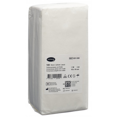 IVF Compresse pliable Ouate Type 17 10x10cm 8 plis 100 pièces