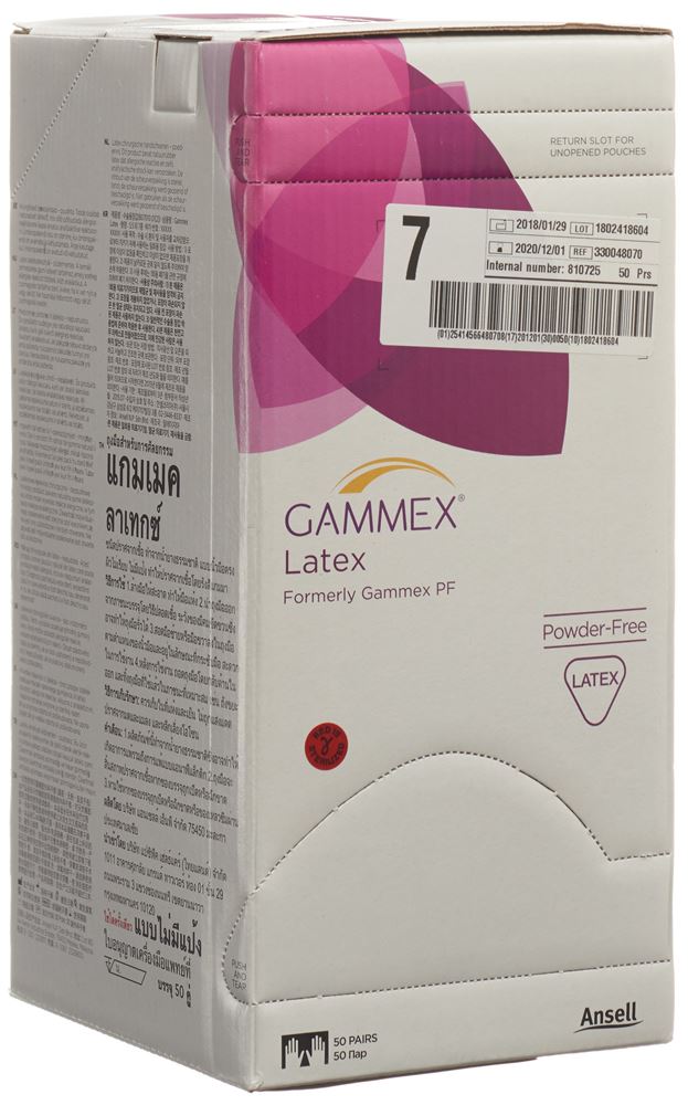 GAMMEX gants chirurgicaux latex Gr7 st non poudré 50 paires