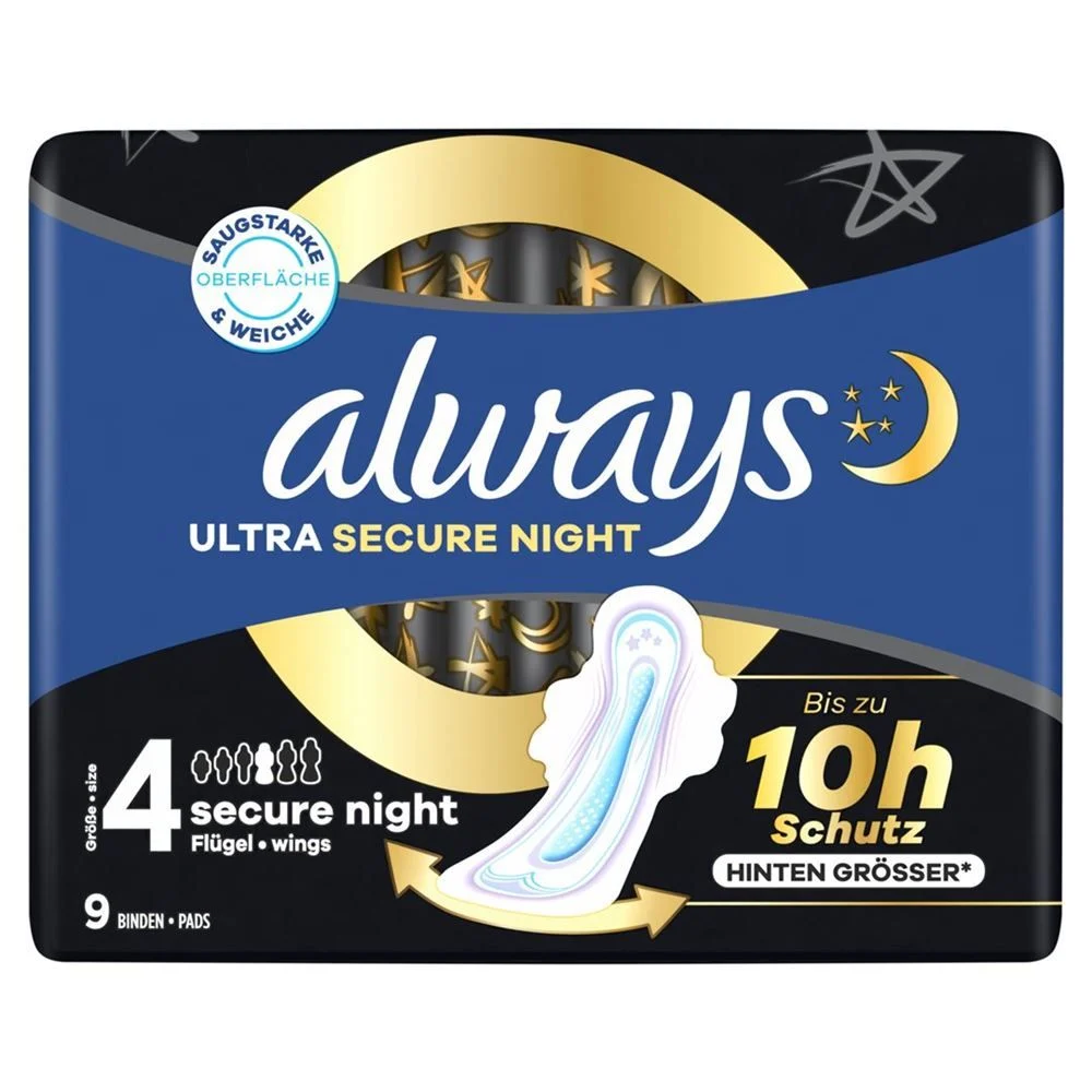 Always Ultra Binde Sec Night Flüg 9 pièces