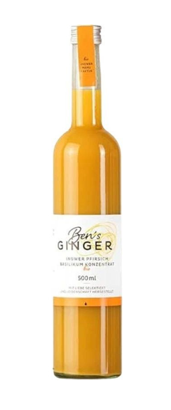 BEN'S GINGER Concentré de gingembre et de pêche bio 500ml