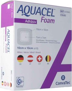 AQUACEL Foam adhésif 10x10cm 10 pièces