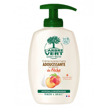 L'ARBRE VERT Savon écologique pour les mains à la pêche bio Disp français 300 ml