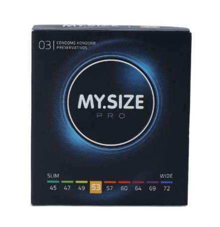 Préservatifs MY SIZE PRO 53 mm, lot de 3