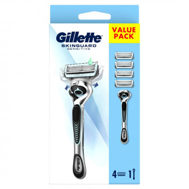 Lames système Gillette SkinGuard Sensitive Flexball 4 pièces + pièce à main