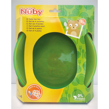 Nuby set d'assiettes micro-ondables 4 pièces