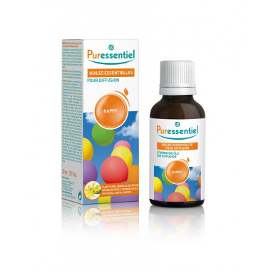 Puressentiel mélange d'huiles essentielles Happy pour diffusion 30ml Puressentiel mélange d'huiles essentielles Happy pour diffusion 30ml